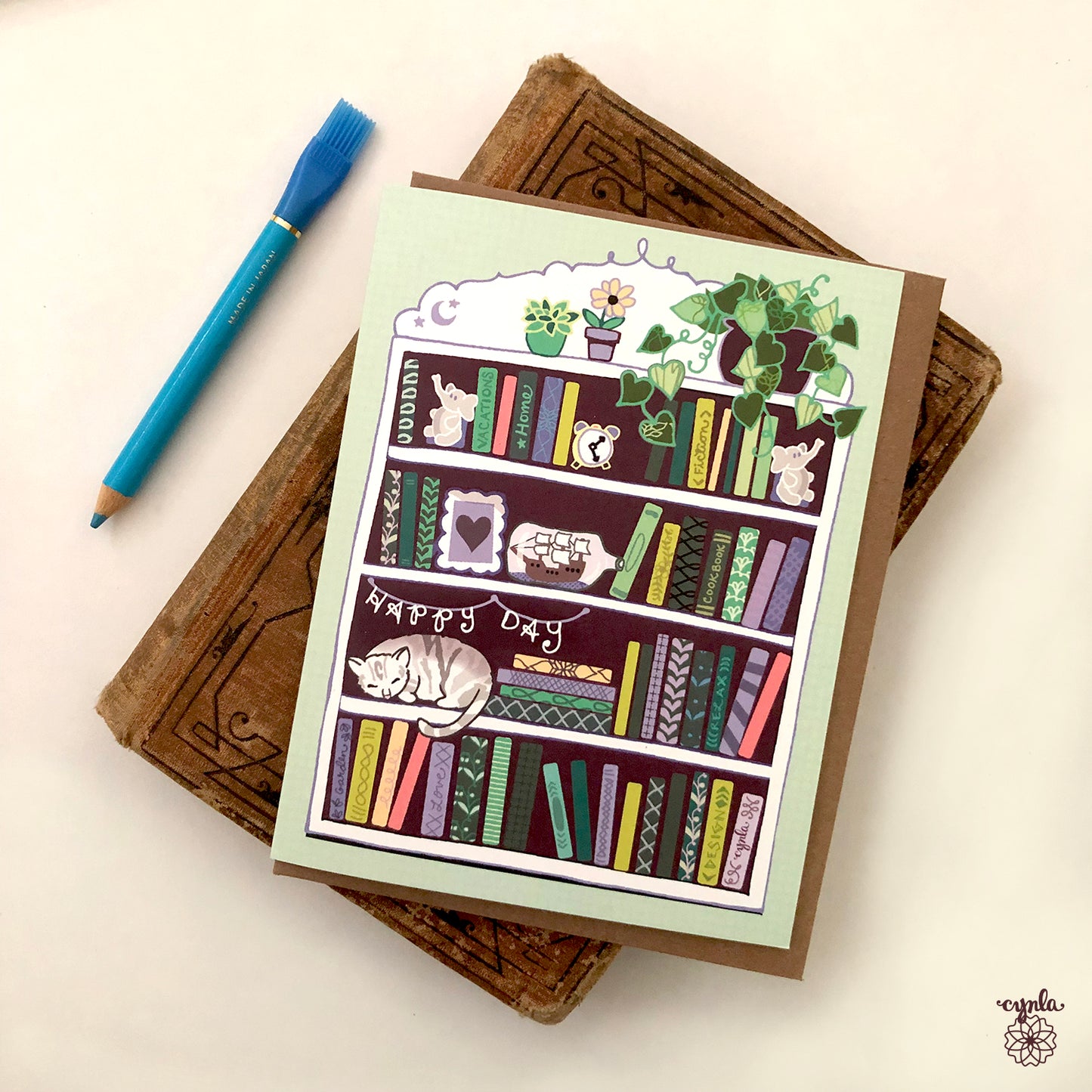 Bookcase Greeting Card