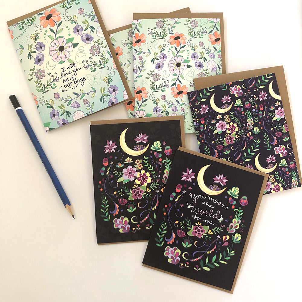 Crescent Moon Pattern Greeting Card
