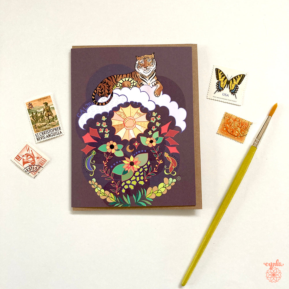Calm Tiger Greeting Card