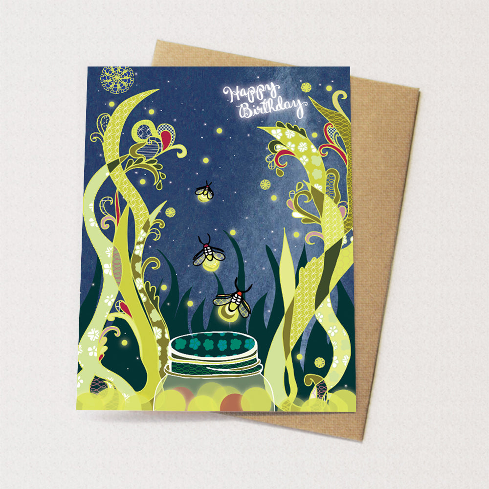 Fireflies Birthday Card