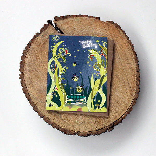 Fireflies Birthday Card