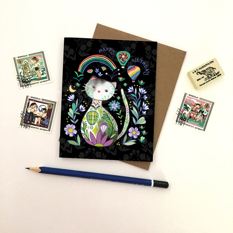 Rainbow Cat Art Print