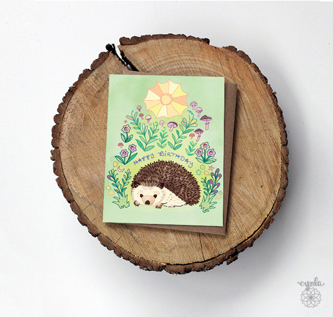 Sun Hedgehog Birthday Card