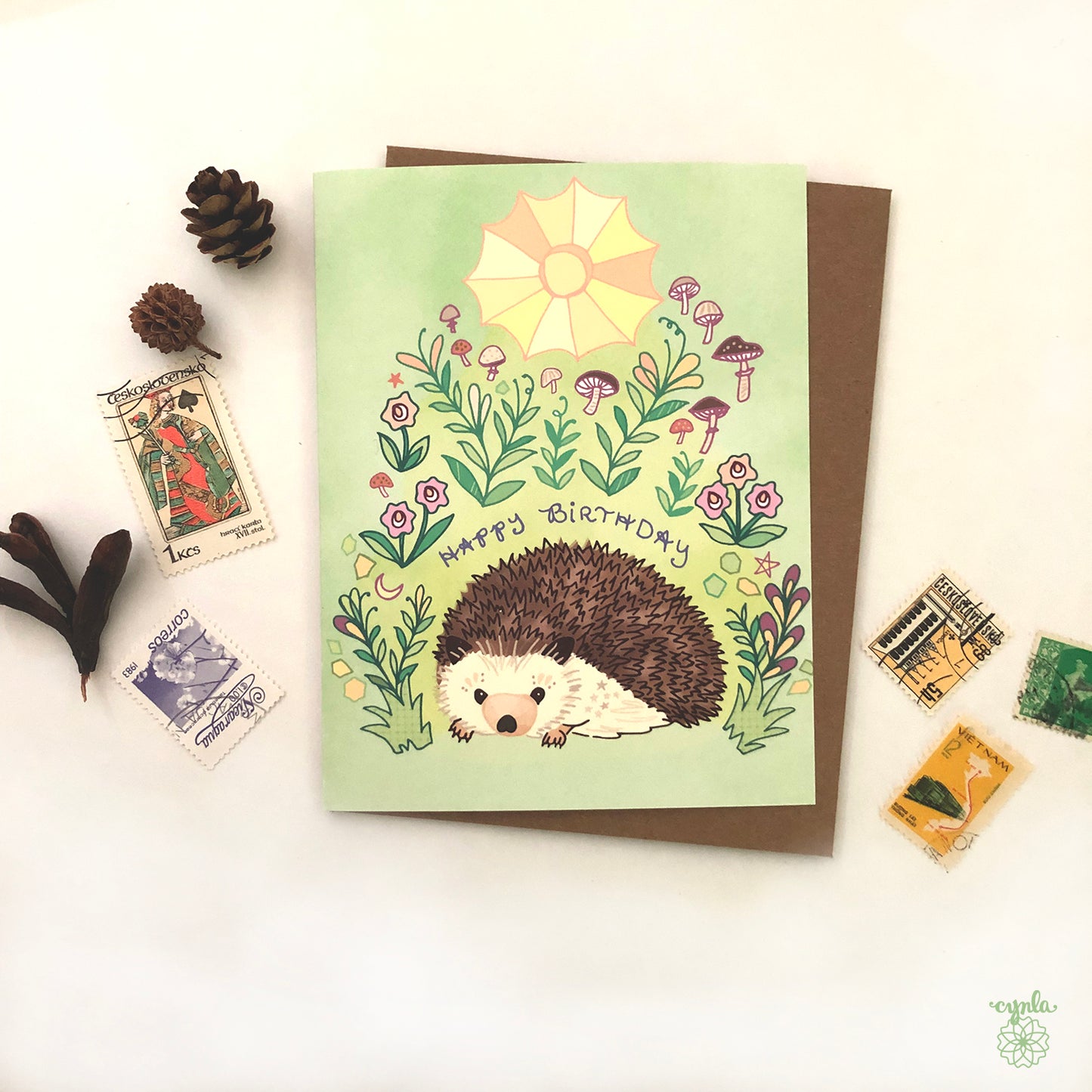 Sun Hedgehog Birthday Card