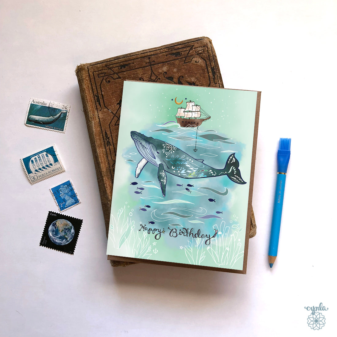 Humpback Whale Birthday Card