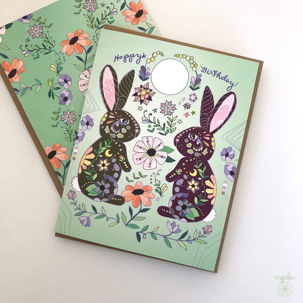 Moon Bunnies Birthday Card
