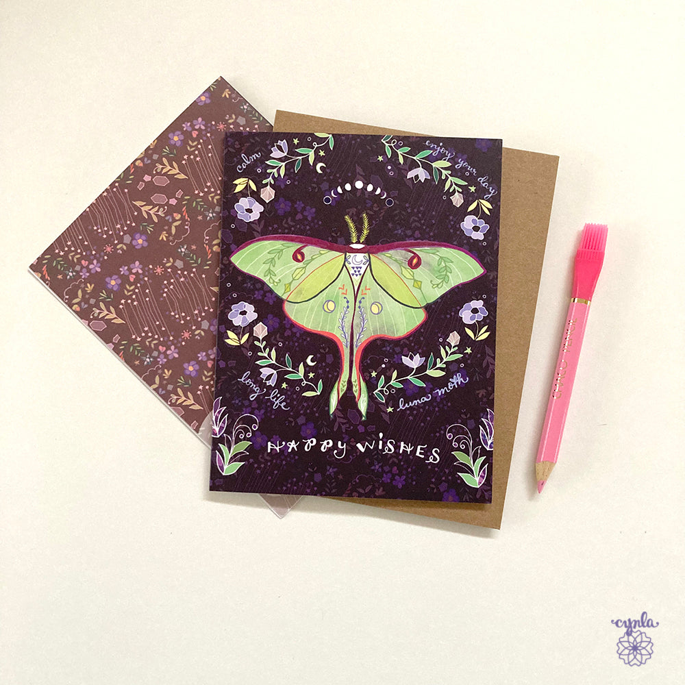 Luna Moth Birthday Card