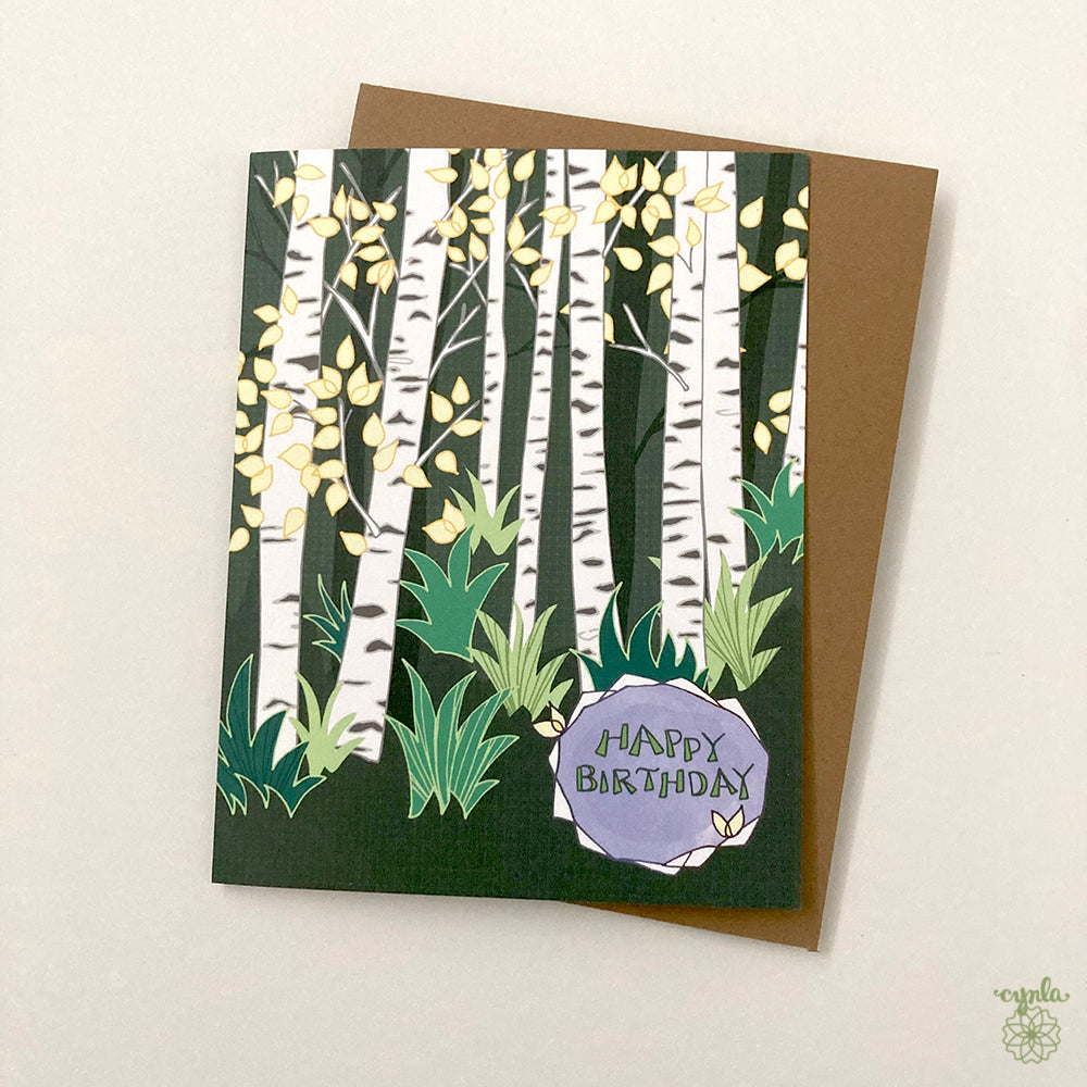 Birch Tree Birthday Card