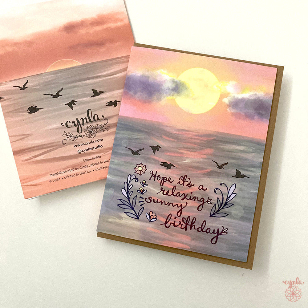 Sunset Birthday Card