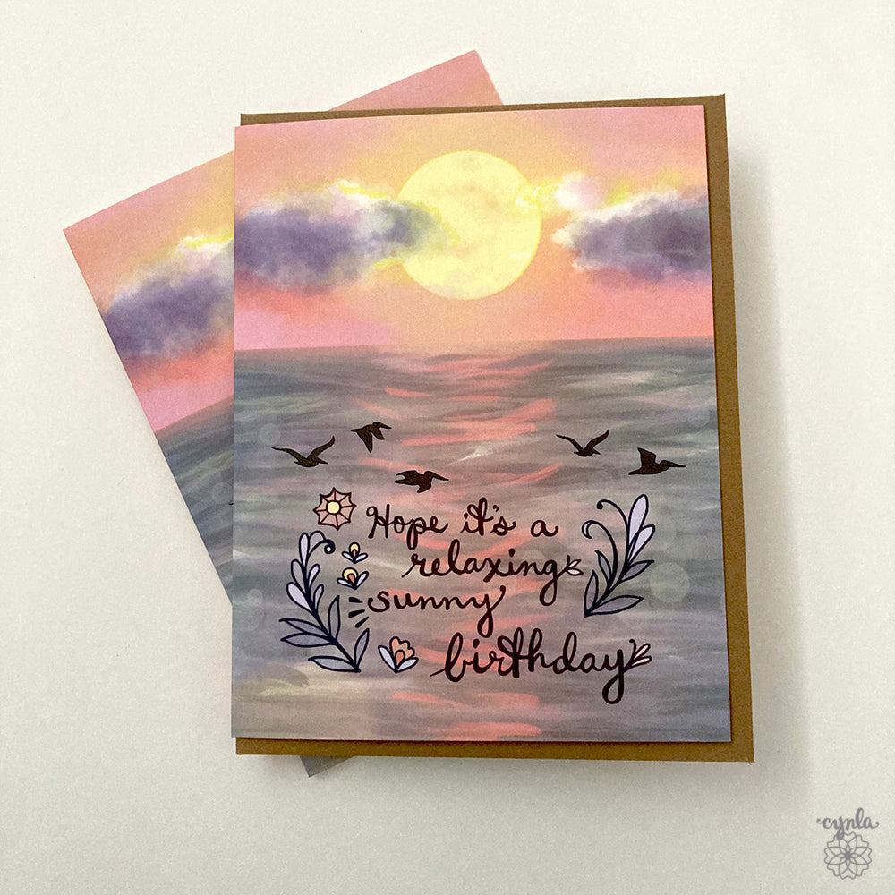 Sunset Birthday Card