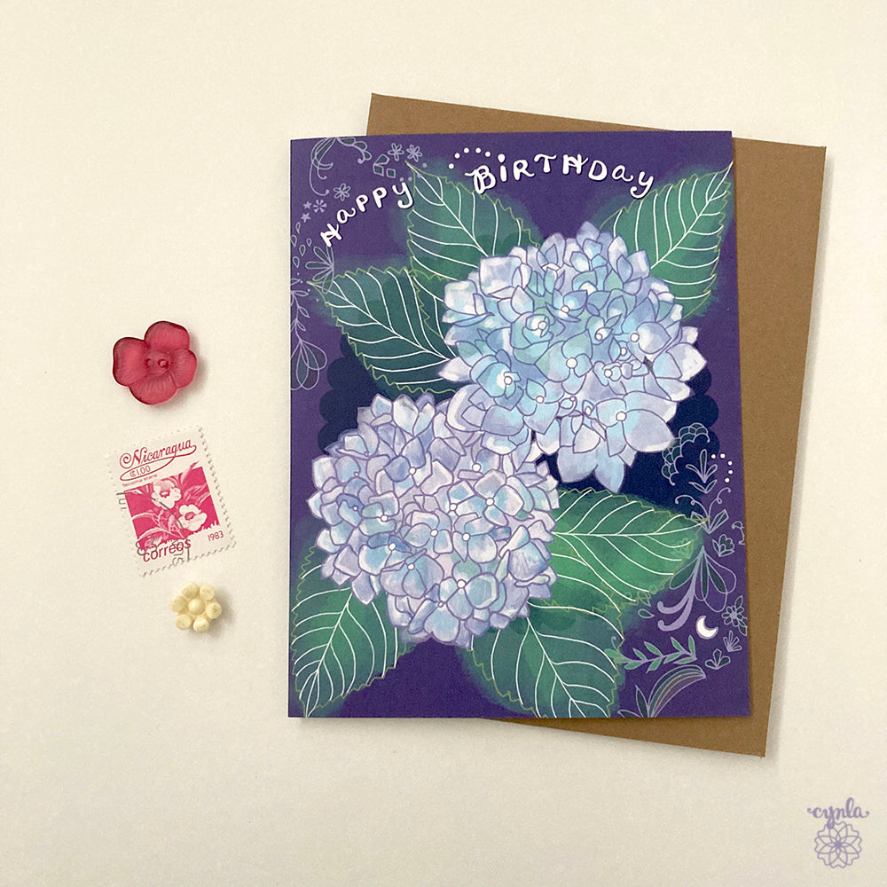 Hydrangea Birthday Card