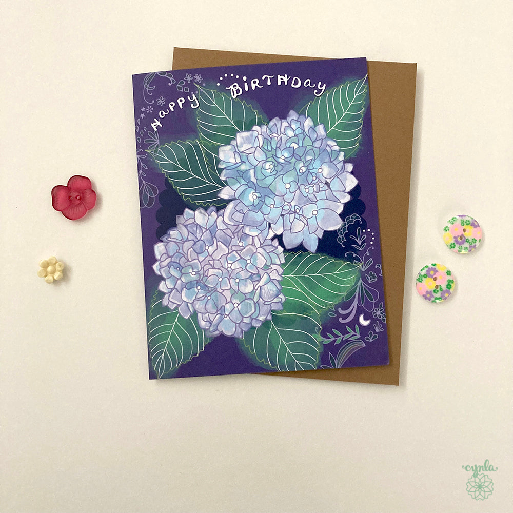 Hydrangea Birthday Card