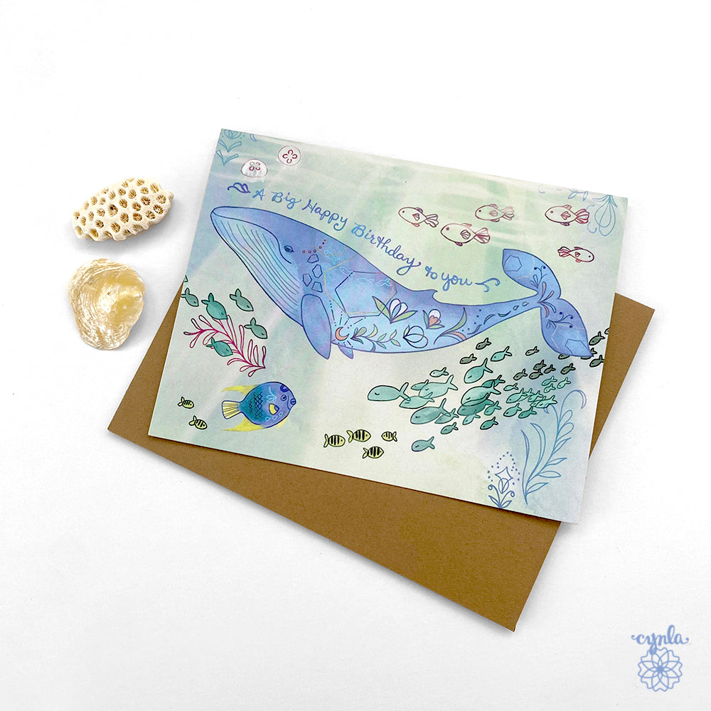 Whale Ocean Birthday Card
