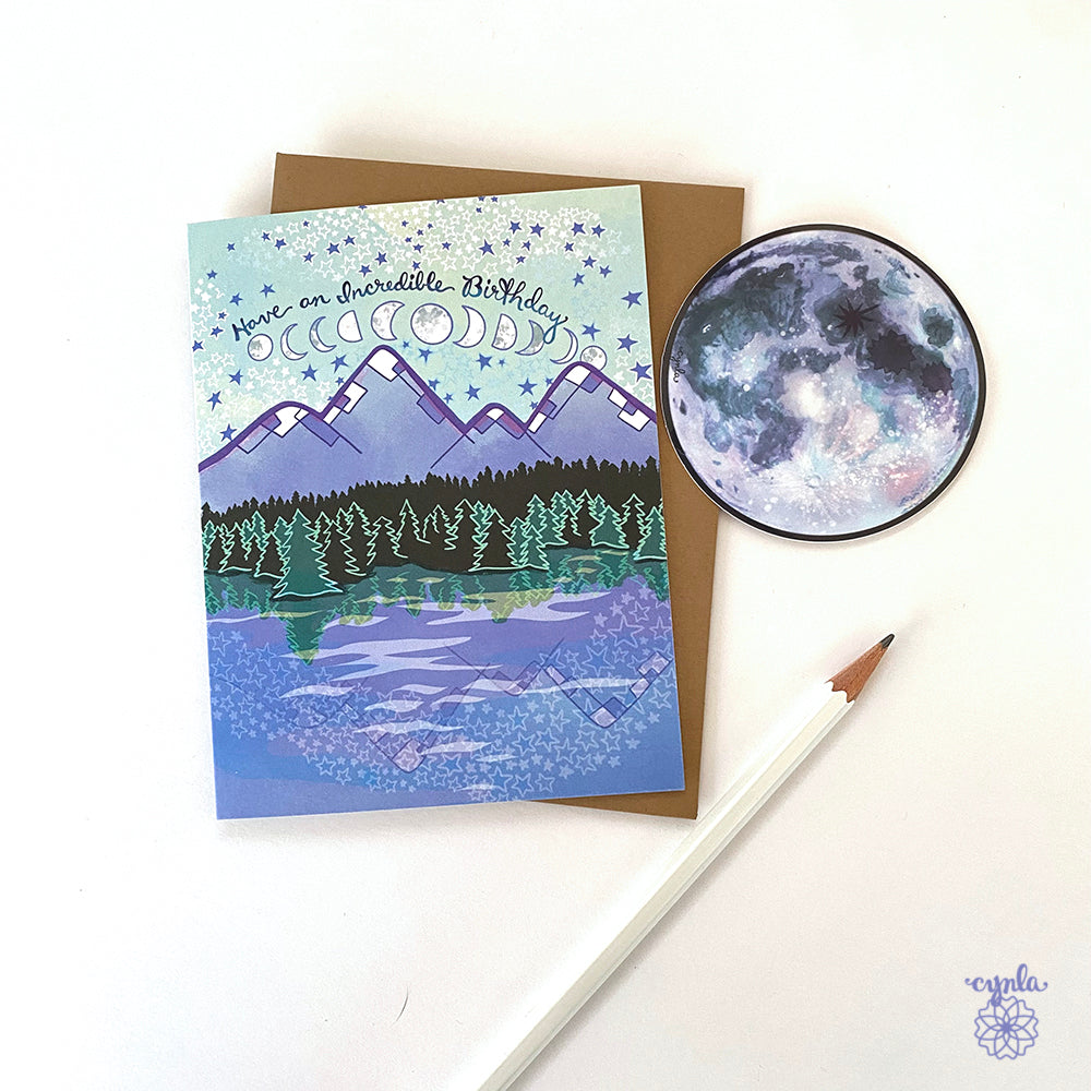 Mountain Shore Birthday Card