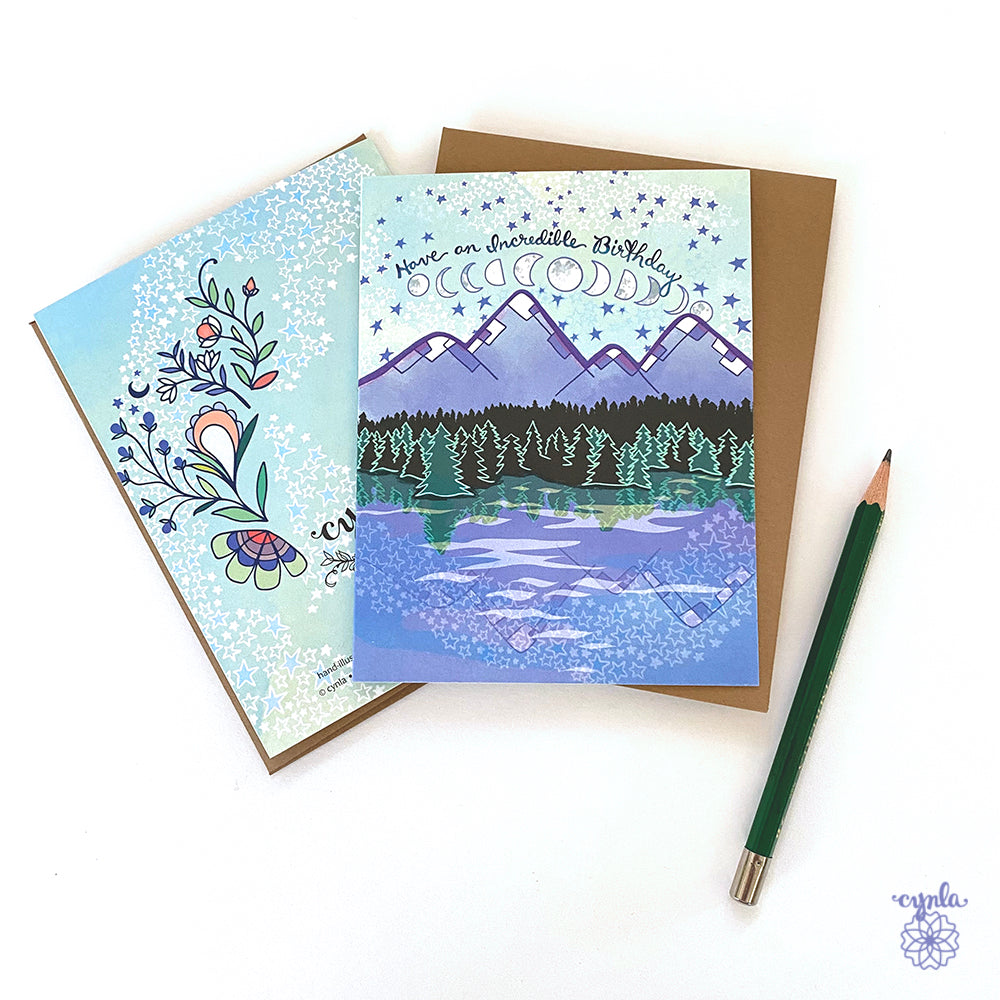 Mountain Shore Birthday Card
