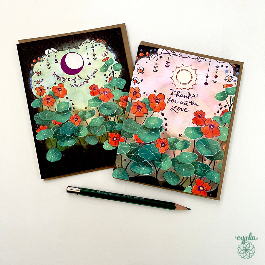 Moon Garden Nasturtiums Boxed Card Set