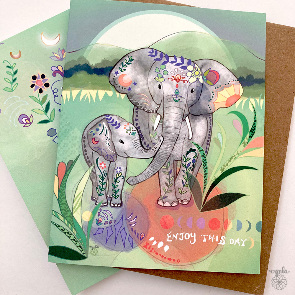 Elephants Greeting Card