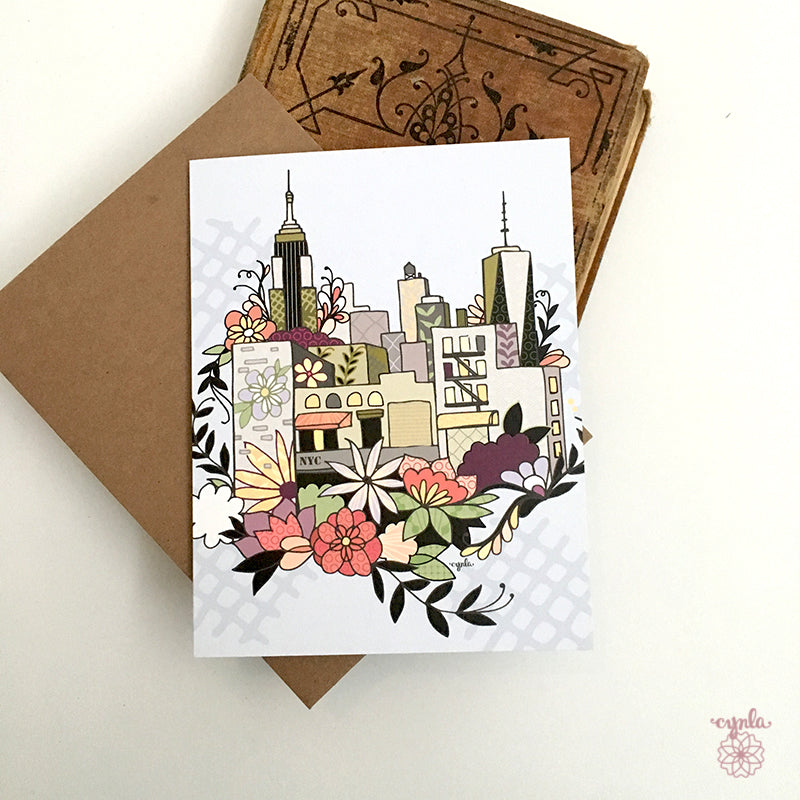 NYC Flower Skyline Card