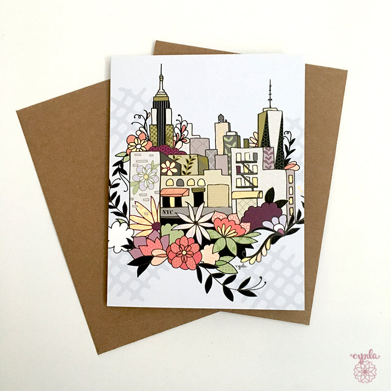 NYC Flower Skyline Card