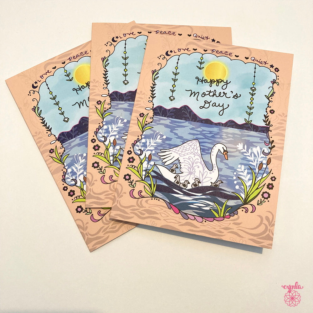 Mama Swan Card - Mother's Day card