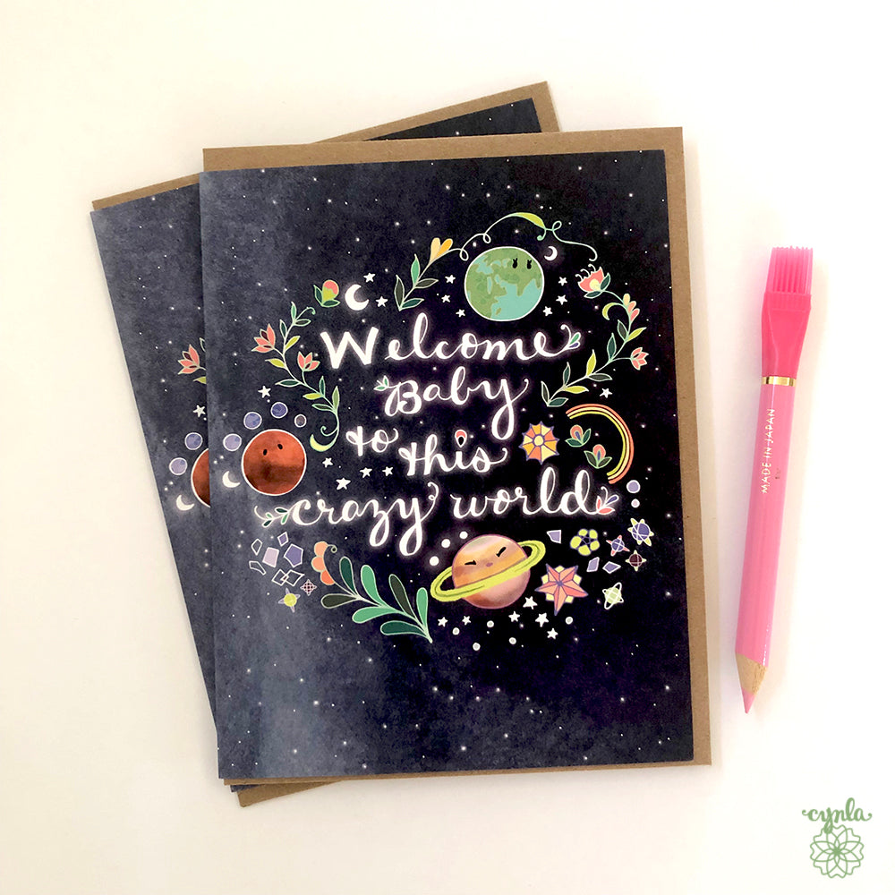 Welcome Baby Card - baby crazy world