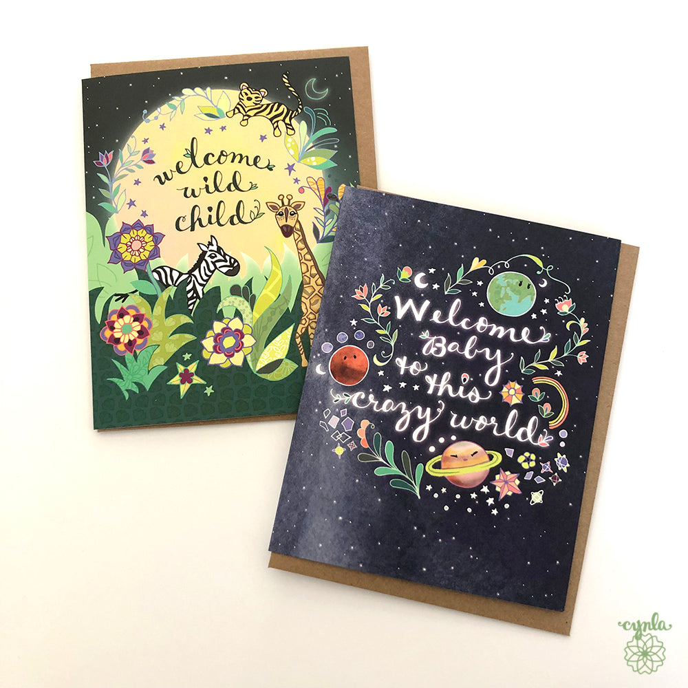 Welcome Baby Card - wild child