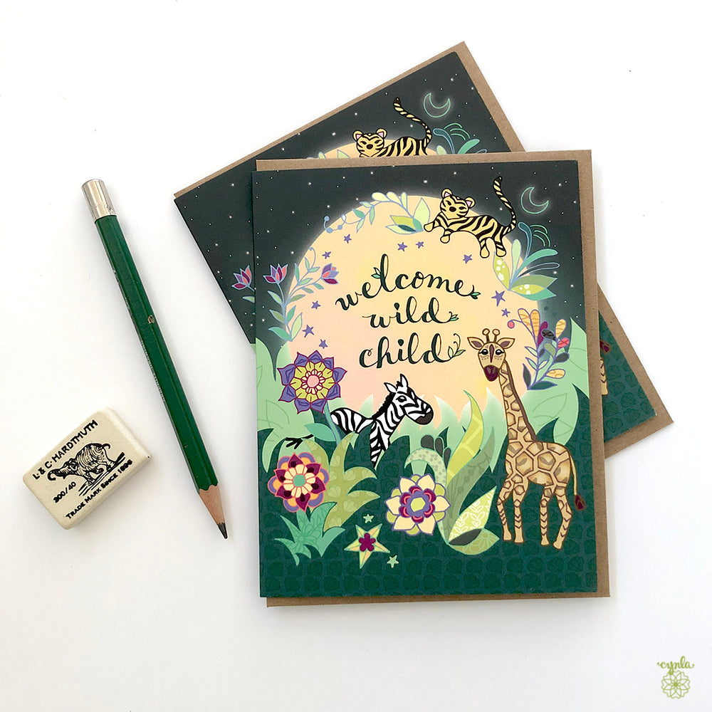 Welcome Baby Card - wild child