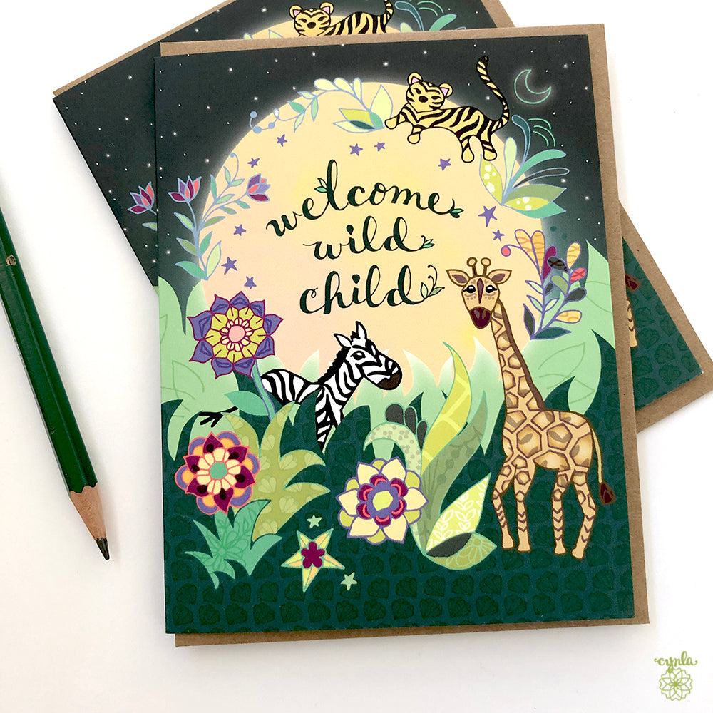 Welcome Baby Card - wild child