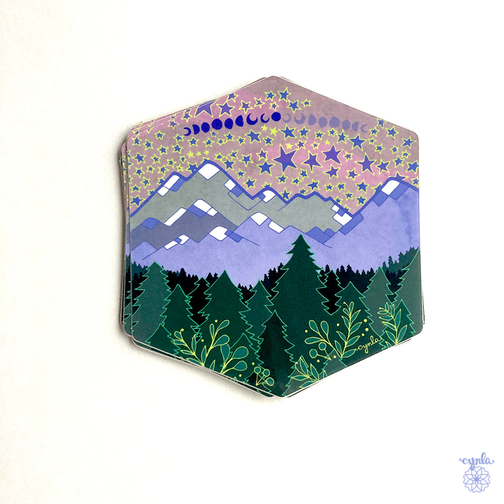 Starry Mountain Birthday Card