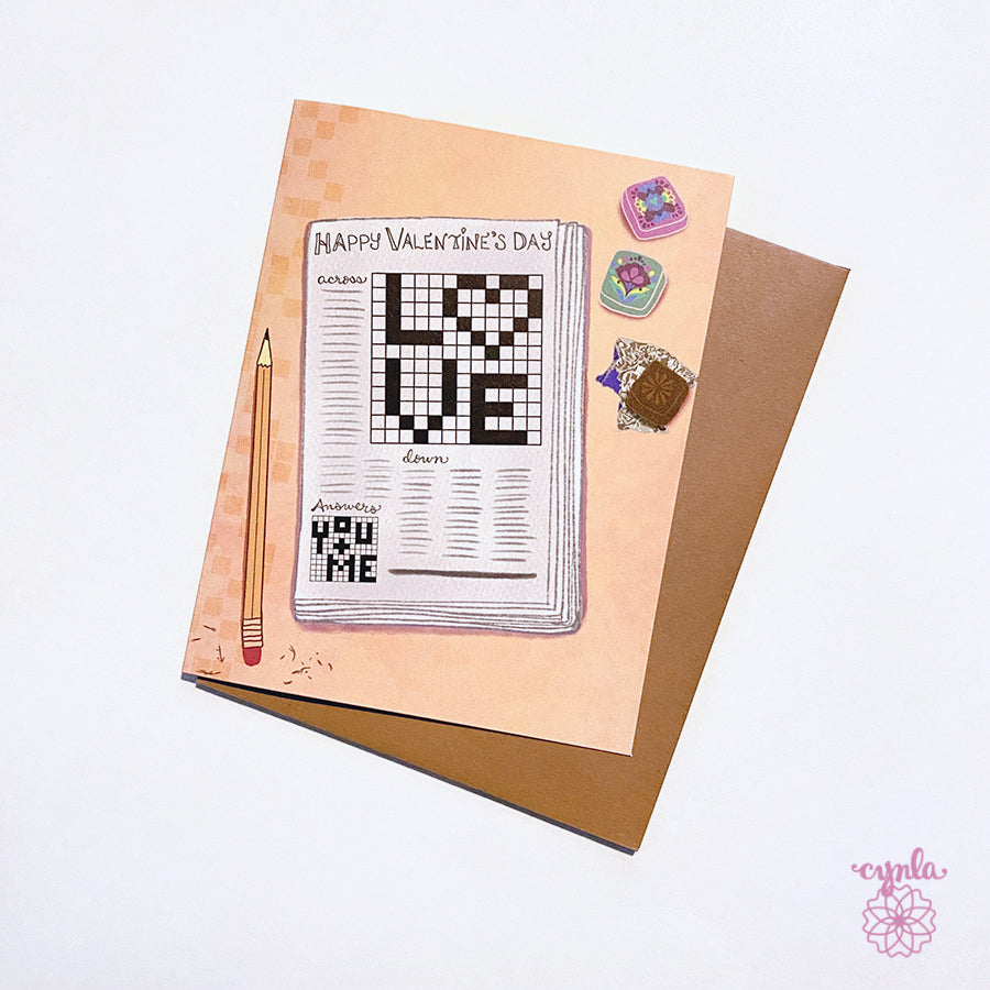 Valentine Crossword Puzzle Card
