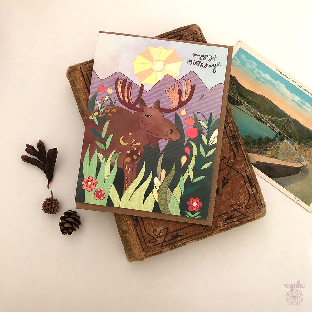 Sun Moose Birthday Card