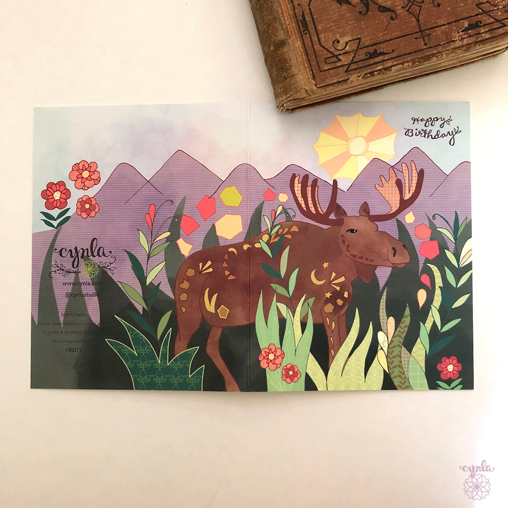 Sun Moose Birthday Card