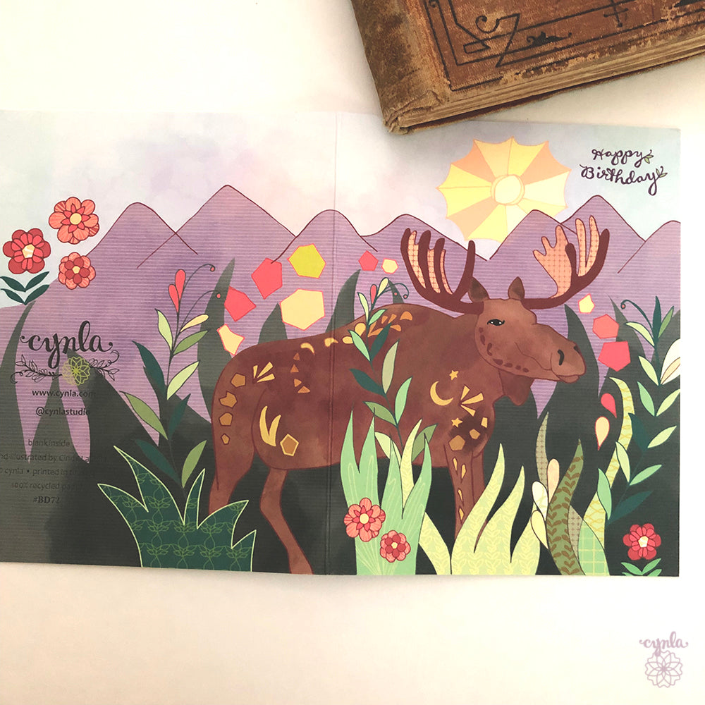 Sun Moose Birthday Card