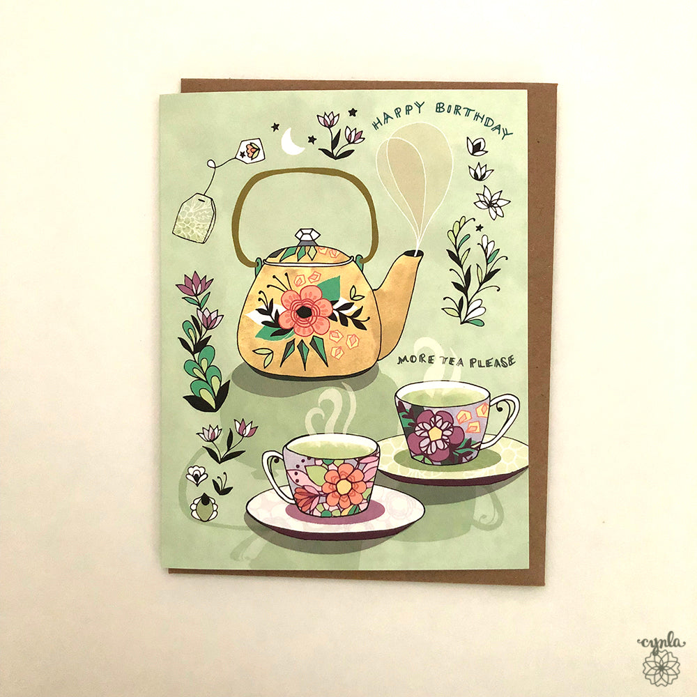 Green Tea Birthday Card
