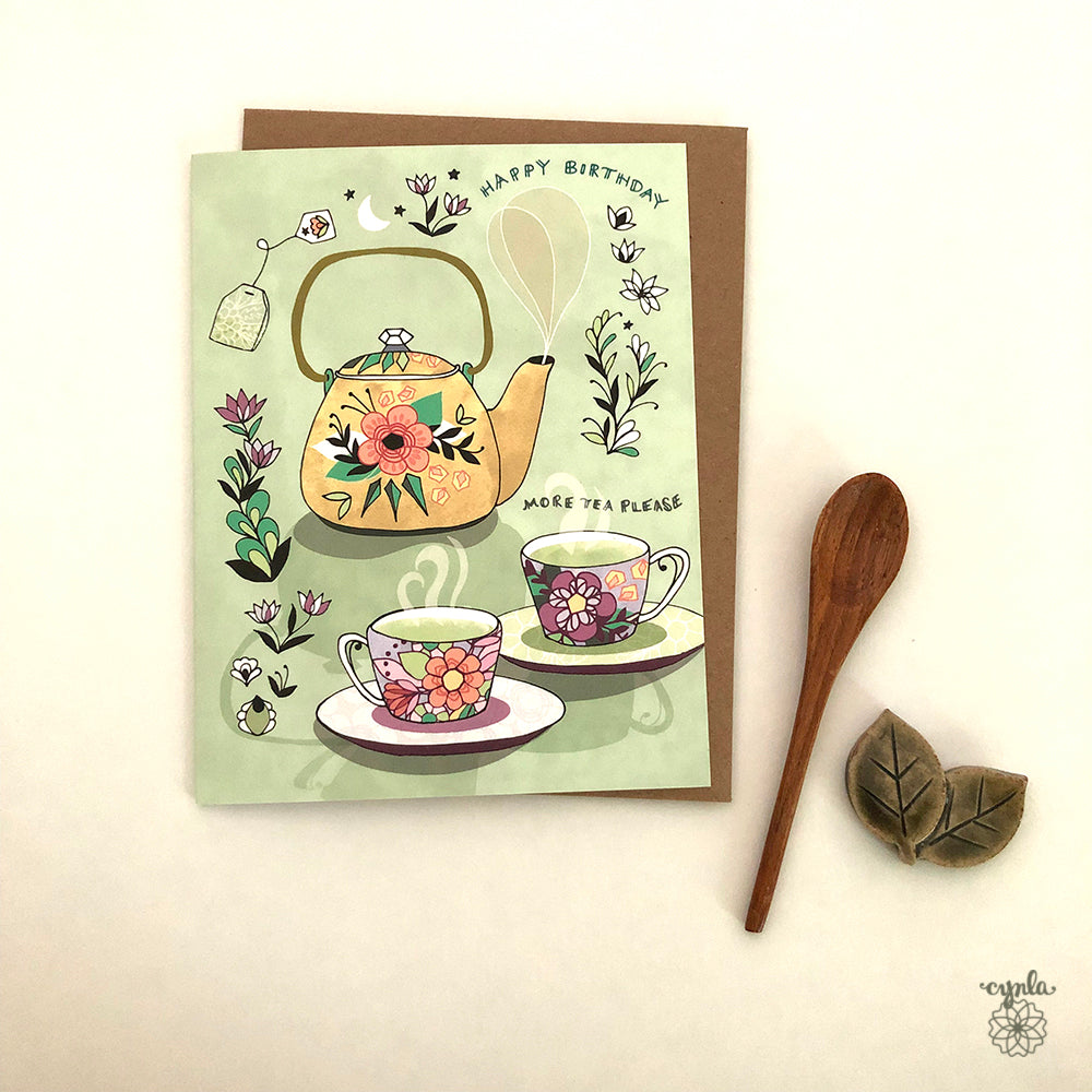 Green Tea Birthday Card