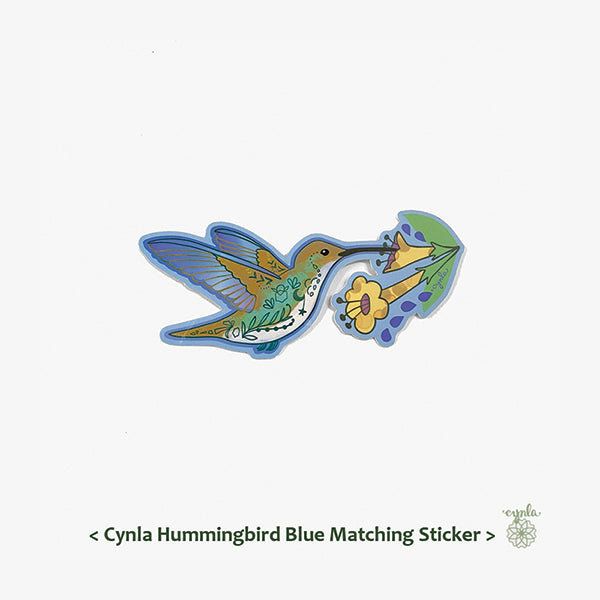 Hummingbird Blue Birthday Card