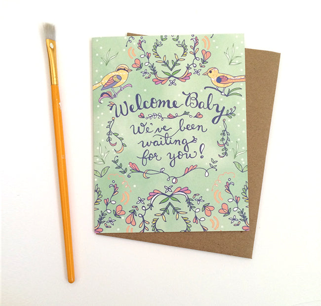 Waiting Baby Birds Card