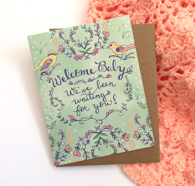 Waiting Baby Birds Card