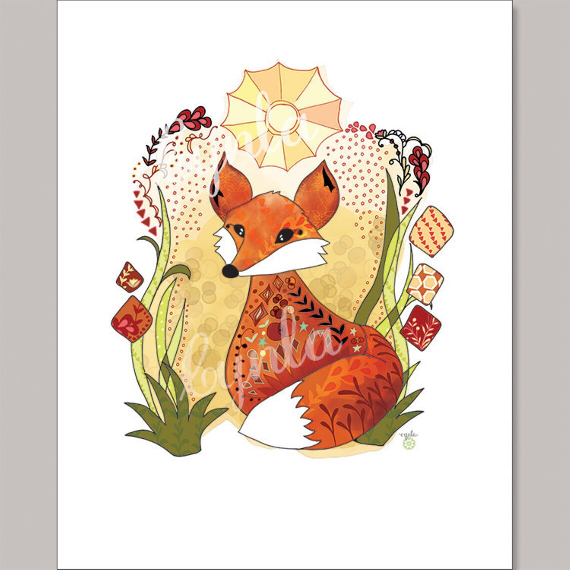 Sun Fox Art Print