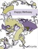 DL01 Fans purple - Birthday Card