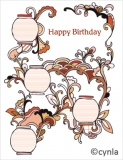 DL03 Lanterns red - Birthday Card