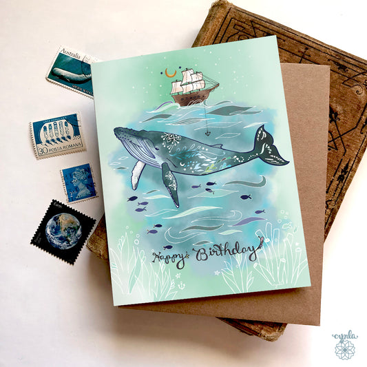 Humpback Whale Birthday Card