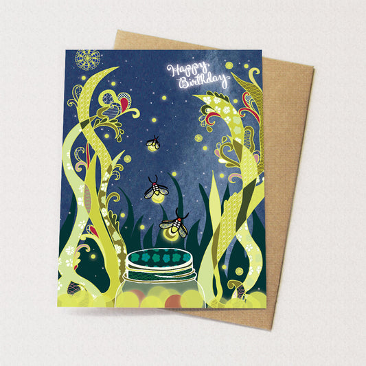 Fireflies Birthday Card