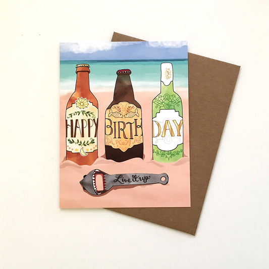 Beach Beer Birthday Card