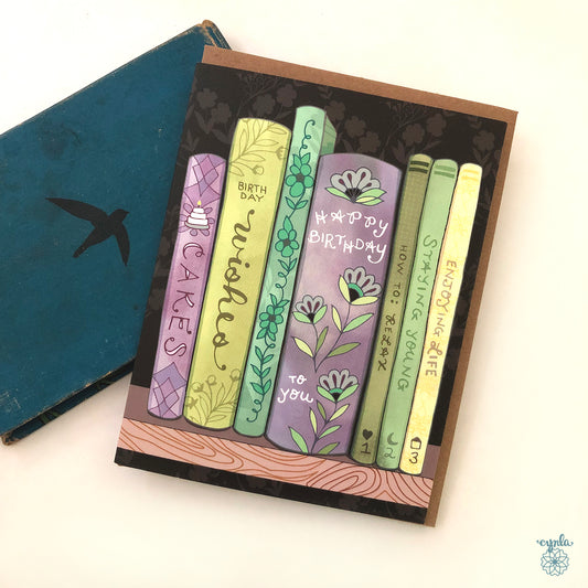 Bookshelf Birthday Card