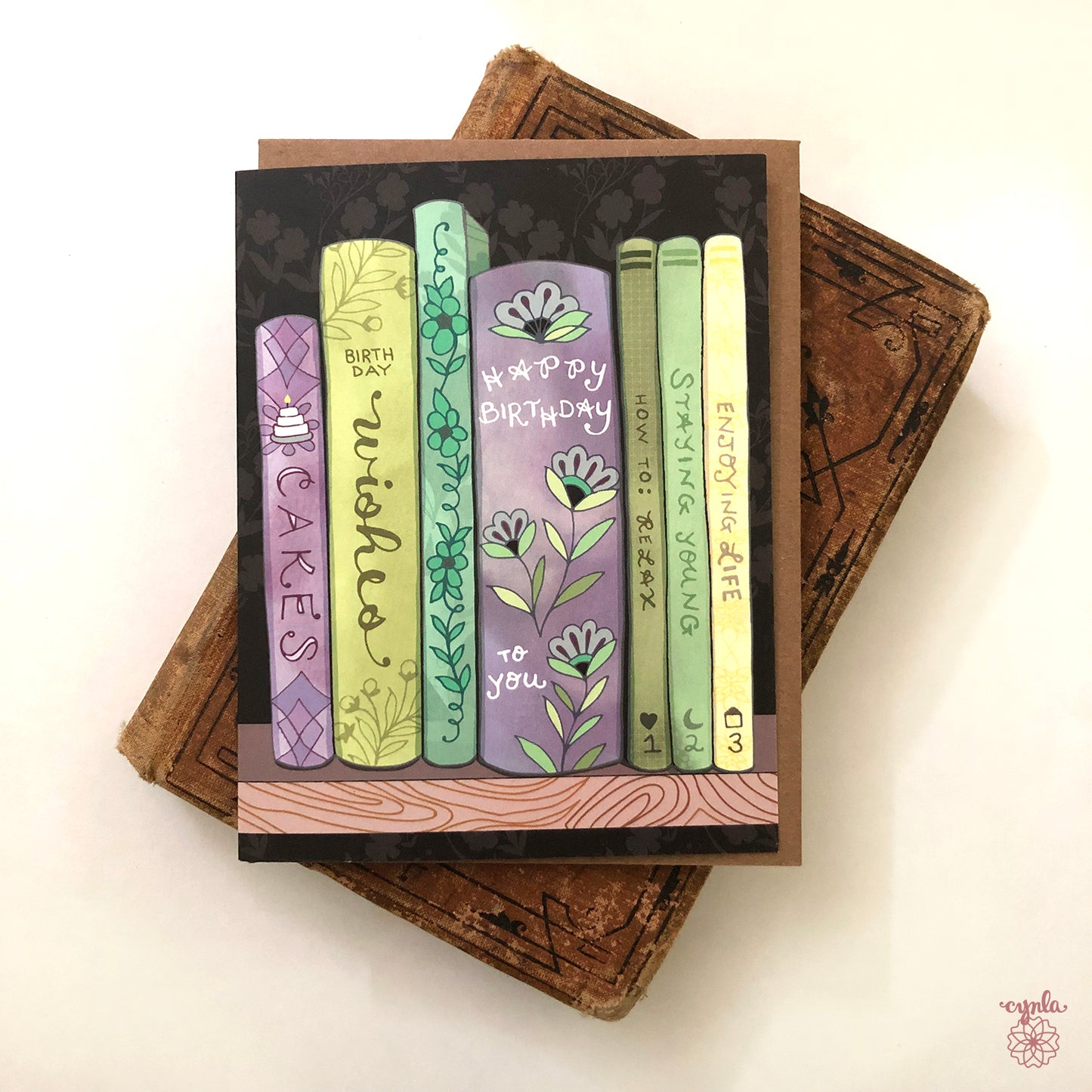 Bookshelf Birthday Card