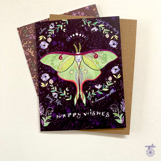Luna Moth Birthday Card