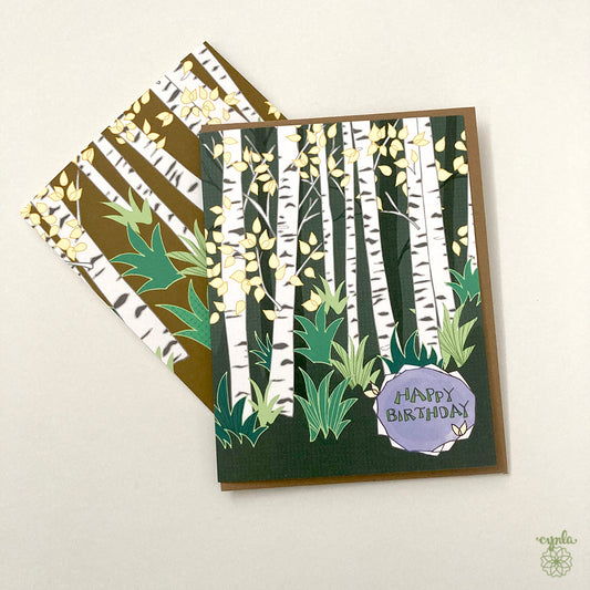 Birch Tree Birthday Card