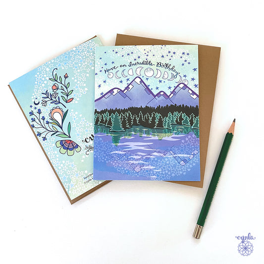 Mountain Shore Birthday Card