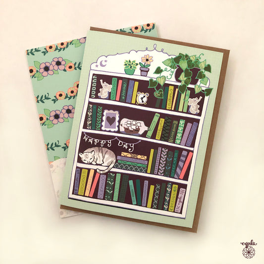 Bookcase Greeting Card
